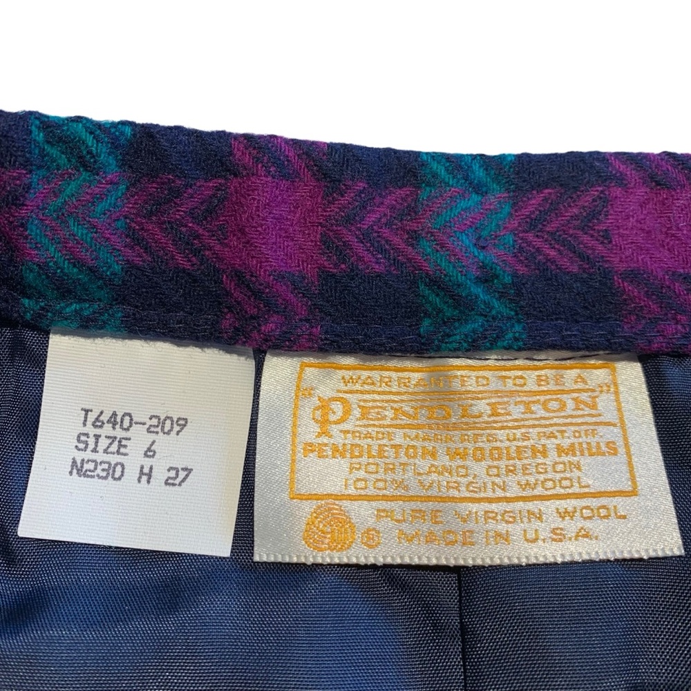 Pendleton | Vintage Virgin Wool Checked Midi Skir… - image 4